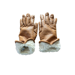 Women's Van Raalte Brown & White Faux Fur Lined Gloves One Size